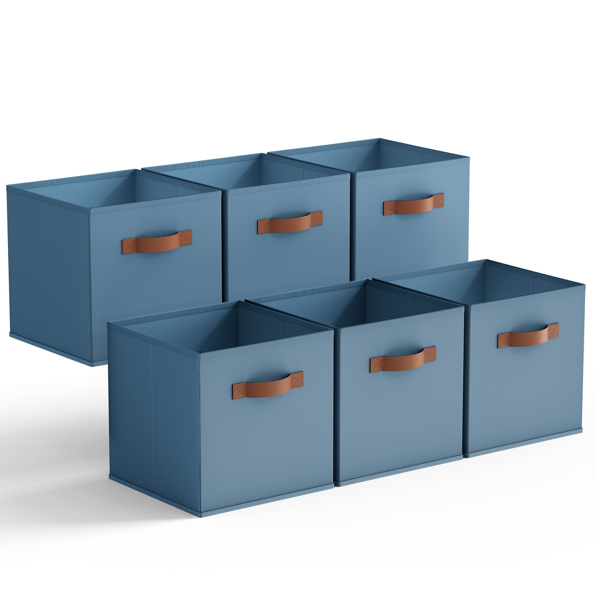 GRANNY SAYS Fabric Storage Cubes, Pack of 6 Cube Storage Boxes 27x27x27, Cloth Square Baskets for Organising Shelves, Collapsible Cube Box Bins, Cubby Unit Organisers for Accessory, Dusty Blue — image 1