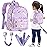 Accmor Toddler Backpack Leash with Anti Lost Wrist Link, Cute Mini Child Walking Harnesses Keep Kids Close Back Pack Rope Tether Rein for Baby Boys (Purple/Unicorn)