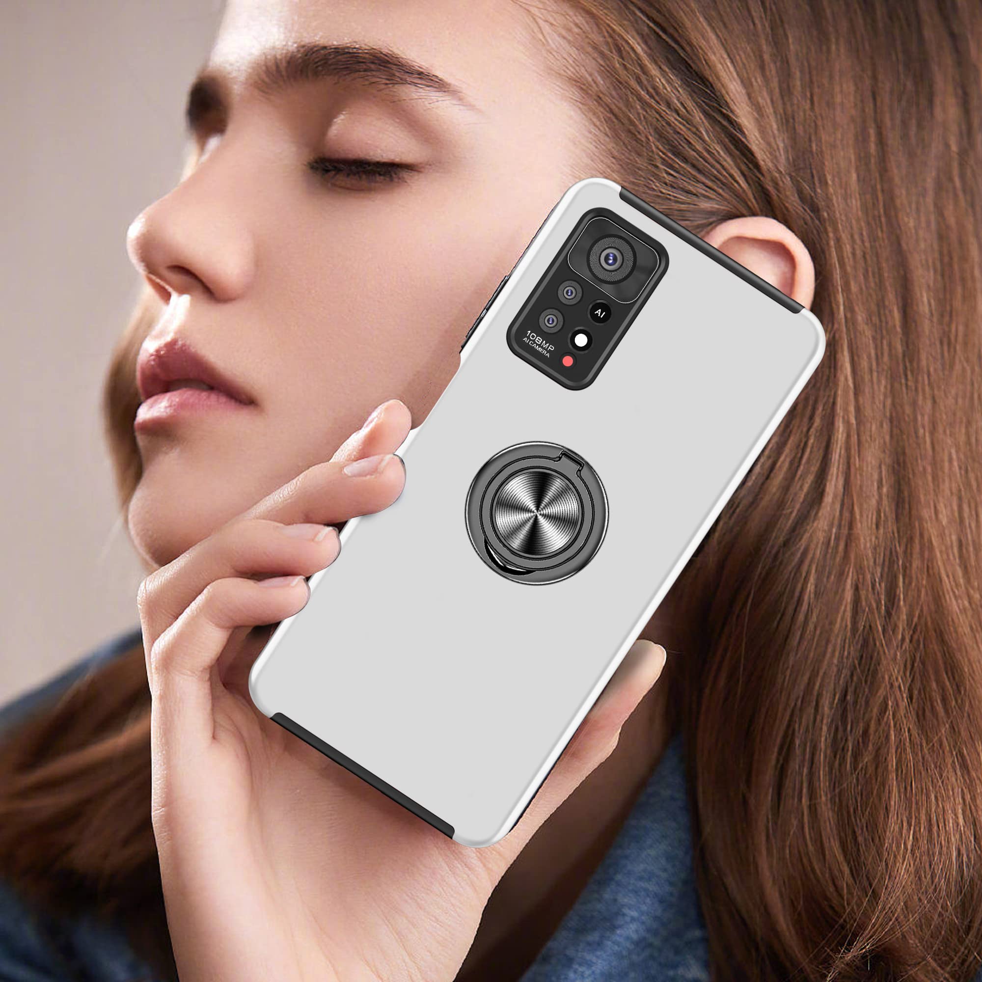 Xiaomi Redmi Note 10 Pro 4G Hülle – Mit Ringständer, 360° Drehbar, Magnetisch – Stoßfest & Stylisch