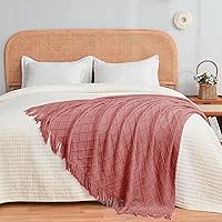 Vista 230 de inhand Knitted Throw Blankets for Couch and Bed, Soft Cozy Knit Blanket with Tassel, Black Lightweight Decorative Blankets and Throws, Farmhouse