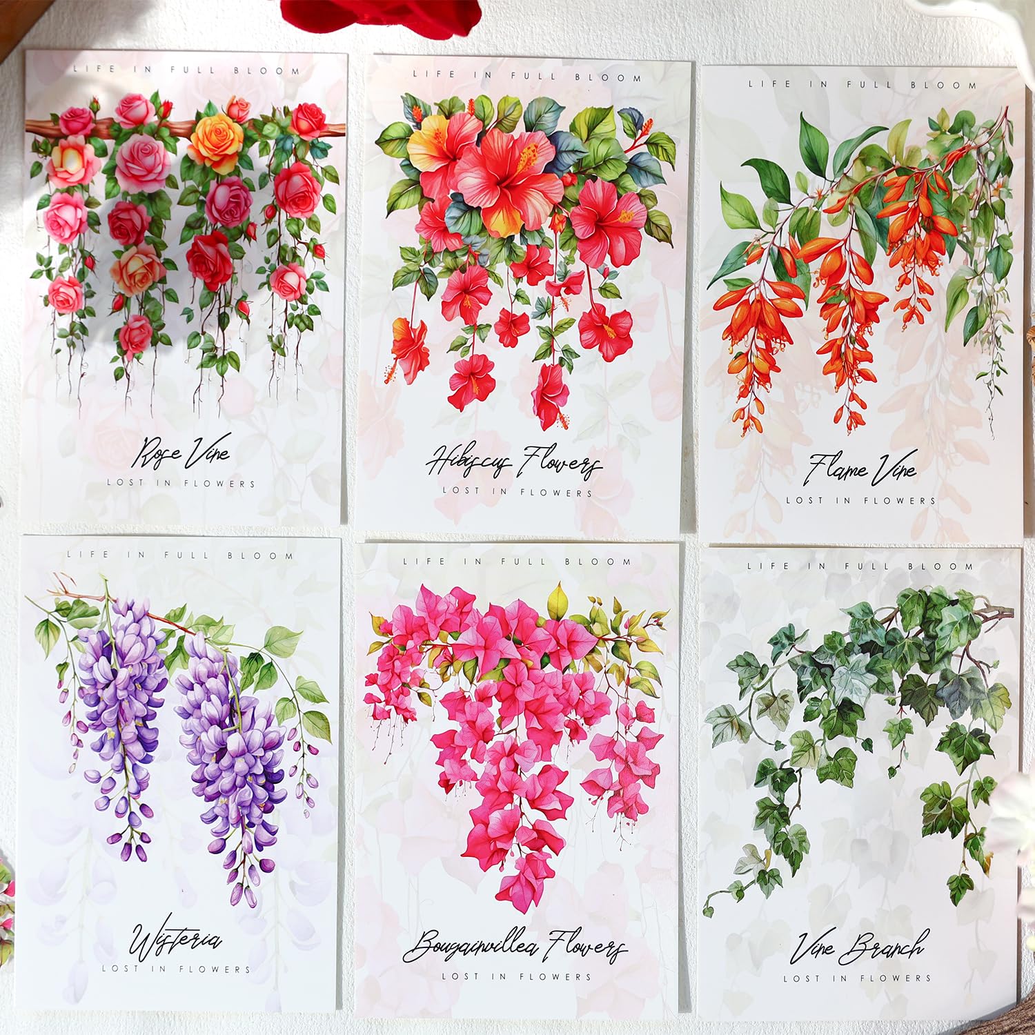 Alideco 120pcs Scrapbook Stickers Vintage Vine Flower Branch Scrapbooking Junk Journal Crafts Embelishment Decoration Stickers (tengzhihuaman)