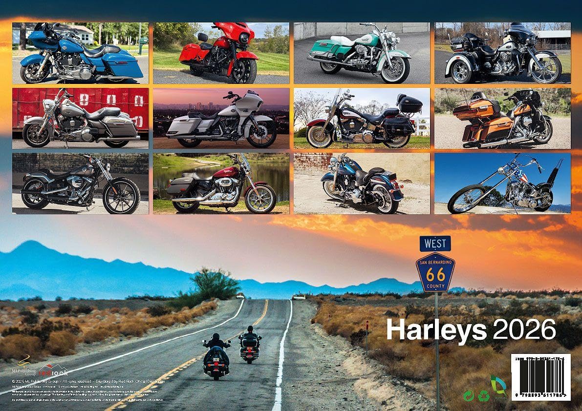 Harleys - Harley Davidson 2026 Calendrier - Calendario