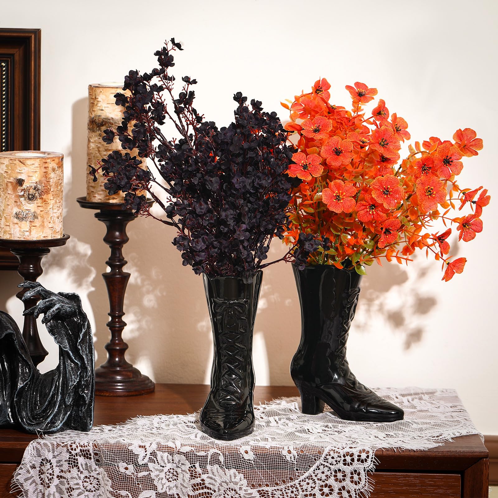 Amazon.com: Ninehaoou 1 Pairs Halloween Flower Vase 7.1 Inch Witch