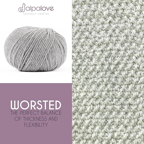 Vista 135 de Bulky Set (6 x 1.75 oz) Super Soft Baby Alpaca Hilo de tejer gris verde 328 yardas Gris Verde,Beige,Azul y verde,Cappuccino,Azul Oscuro,Gris