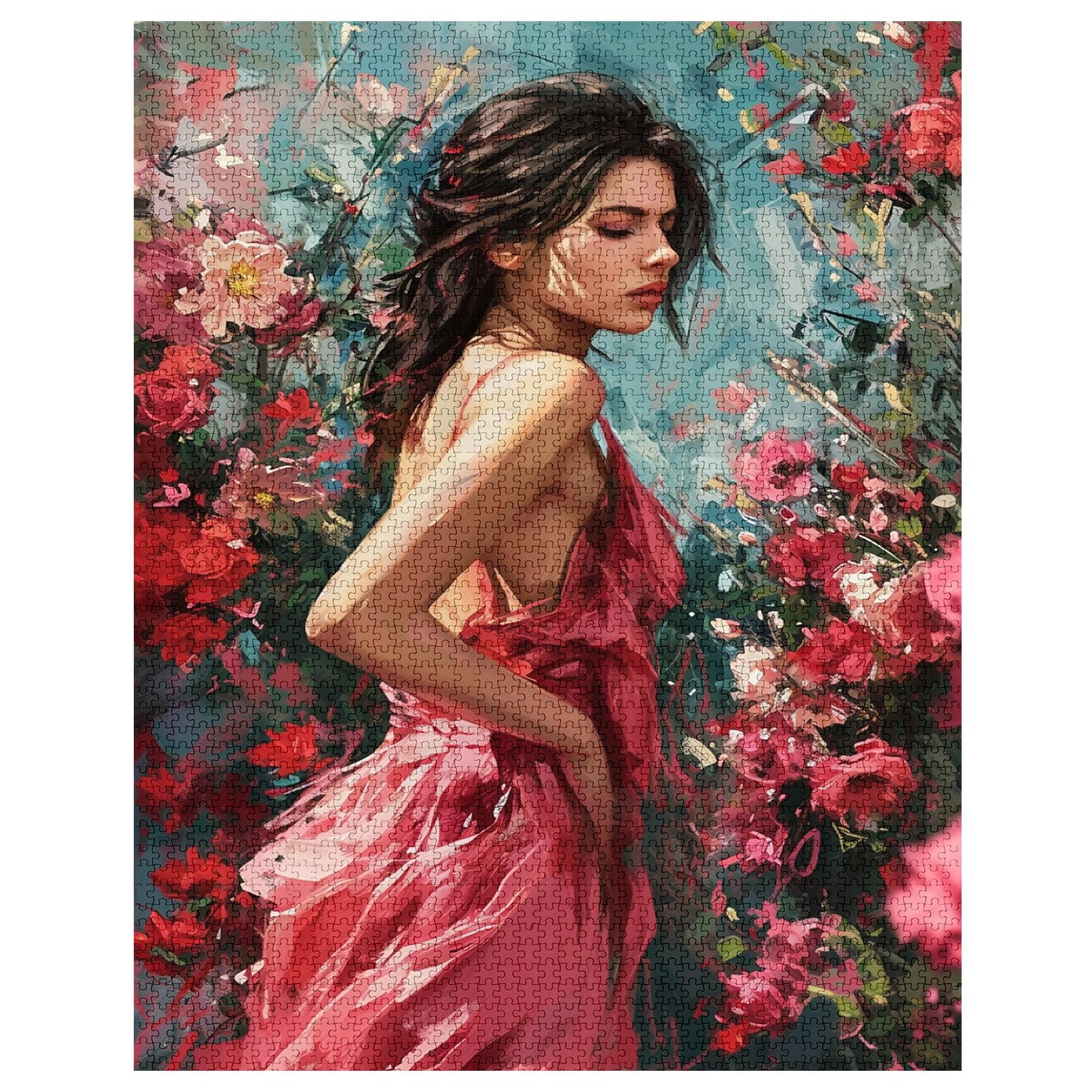 Amazon.com: Pink Dress Women Puzzles for Adults 1000 Pieces Beautiful Girl  1000 Piece Jigsaw Puzzle