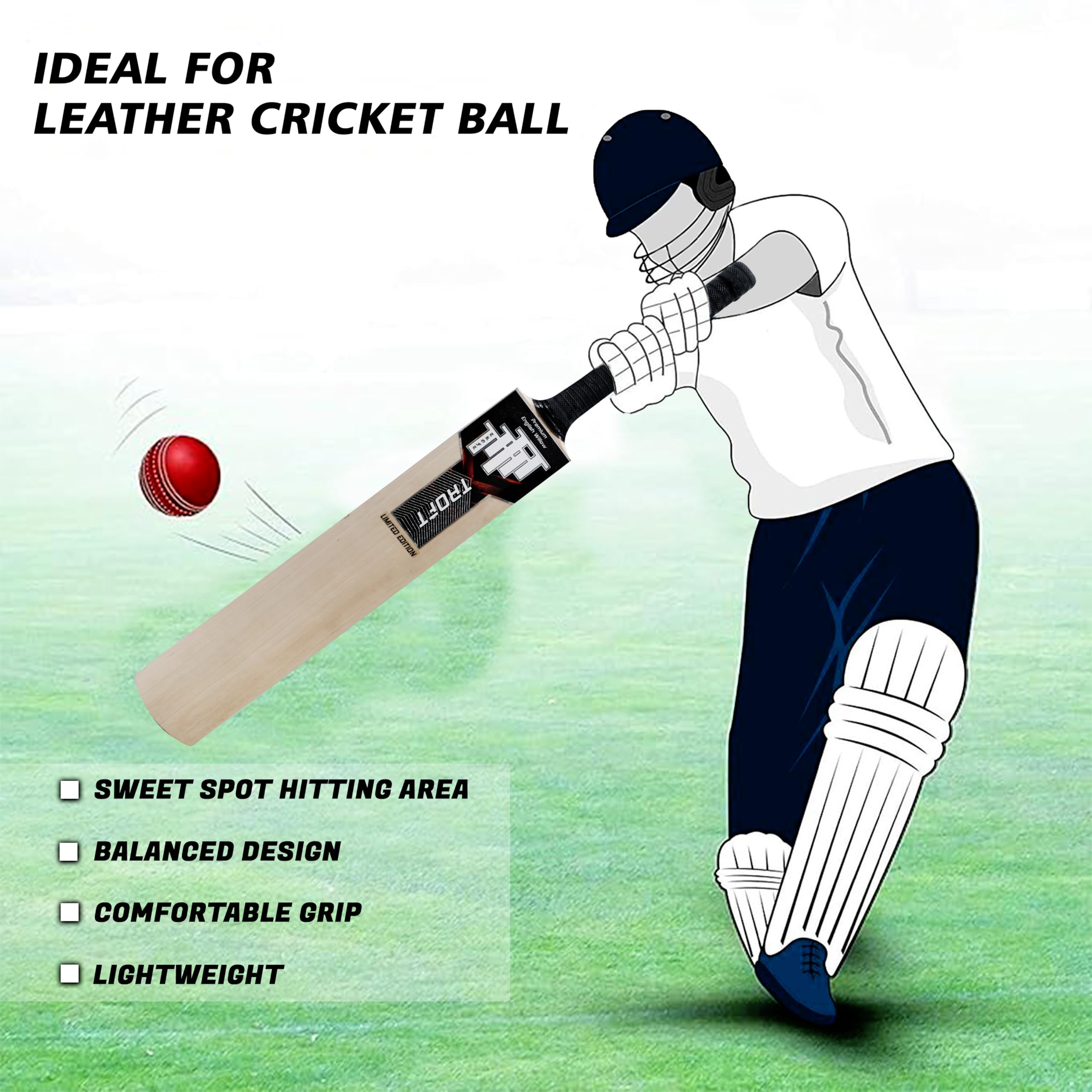Troft Limited Edition Grade 2 English Willow Cricket Bat (Size 5) 3