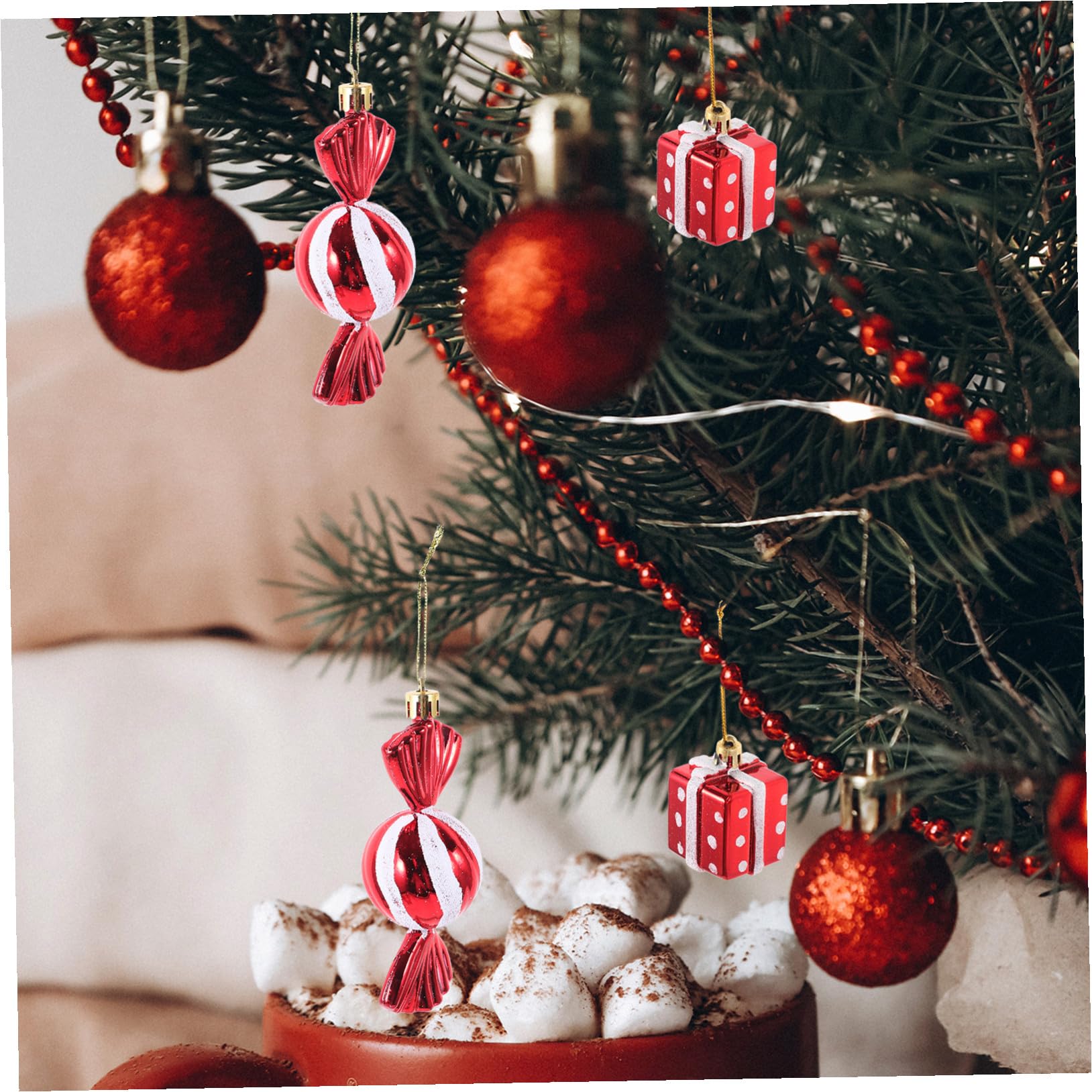 ABOOFAN 20 STK Weihnachtsdekorationen Aus Zuckerstangen Weihnachtsbonbonanhänger Weihnachtslutscherverzierungen Weihnachtsbaum Anhänger Weihnachtsbaumschmuck Christbaumschmuck Plastik