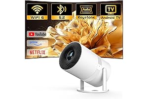 PANSEBA 270°Adjustable Portable Hd Smart Projector with WiFi 6 and Bluetooth