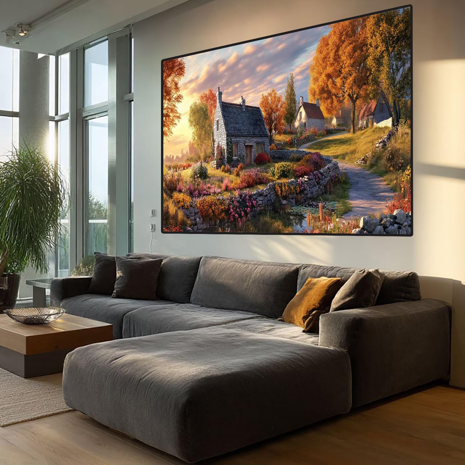 Sunset Diamond Art Cabin Diamond Painting Arts and Crafts dla dorosłych, zestawy do malowania diamentami 5D, dorosłych, Crysta, haft krzyżykowy, zestaw do haftowania dla początkujących, dekoracja