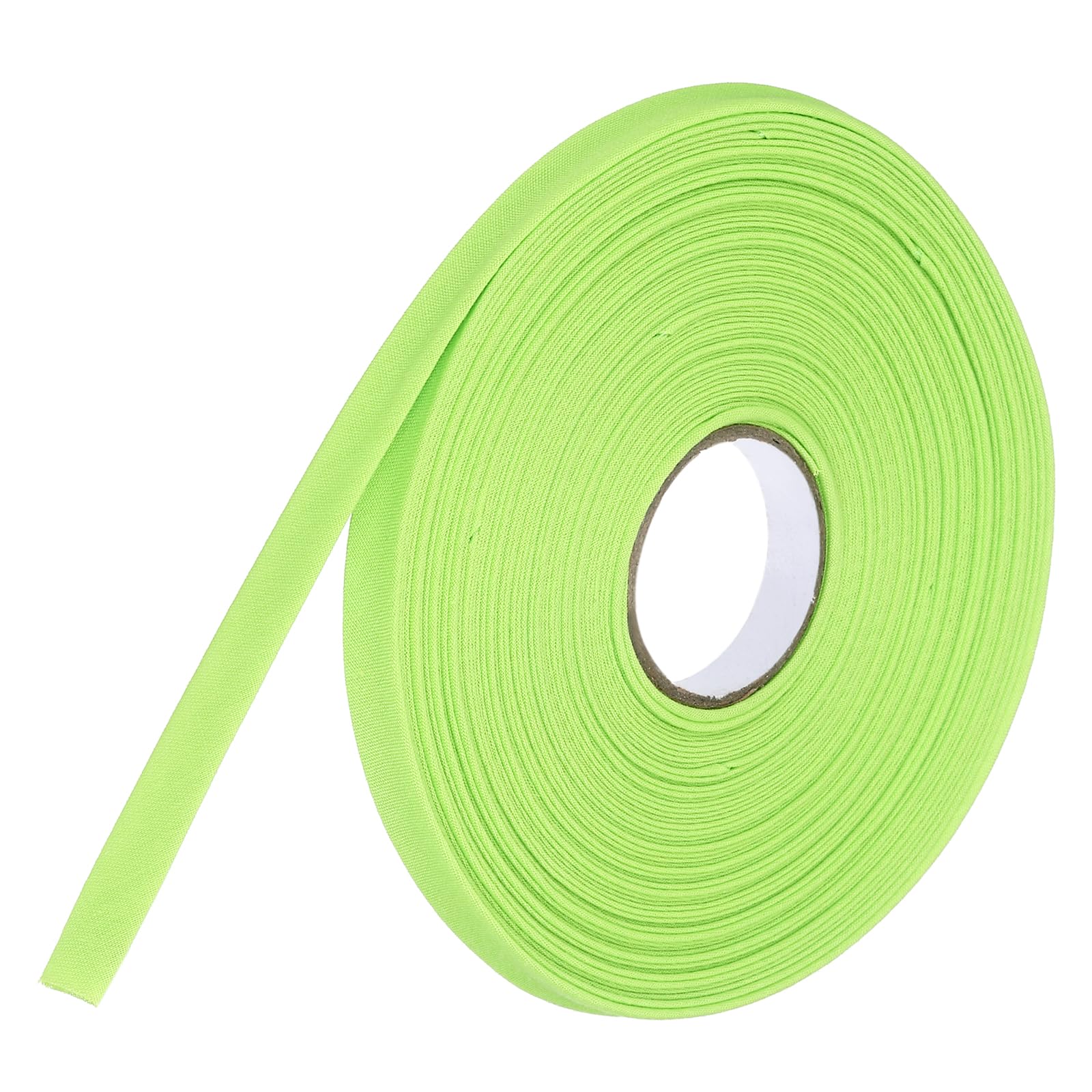 sourcing map 1cm Double Fold Bias Tape Polyester (Light Yellow 14.6m)