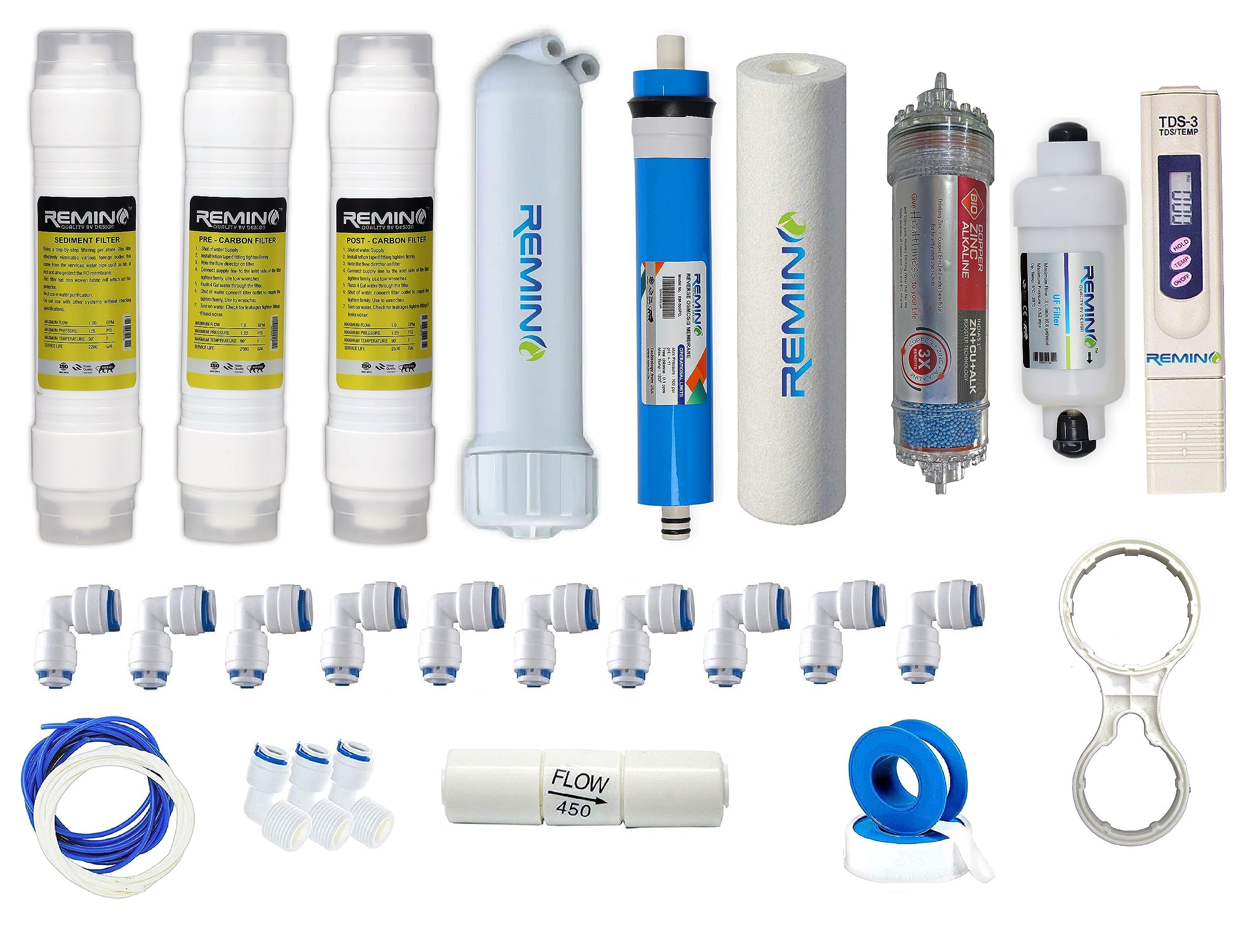 Buy Remino Complete RO Service kit with Zinc Copper Alkaline filter, RO