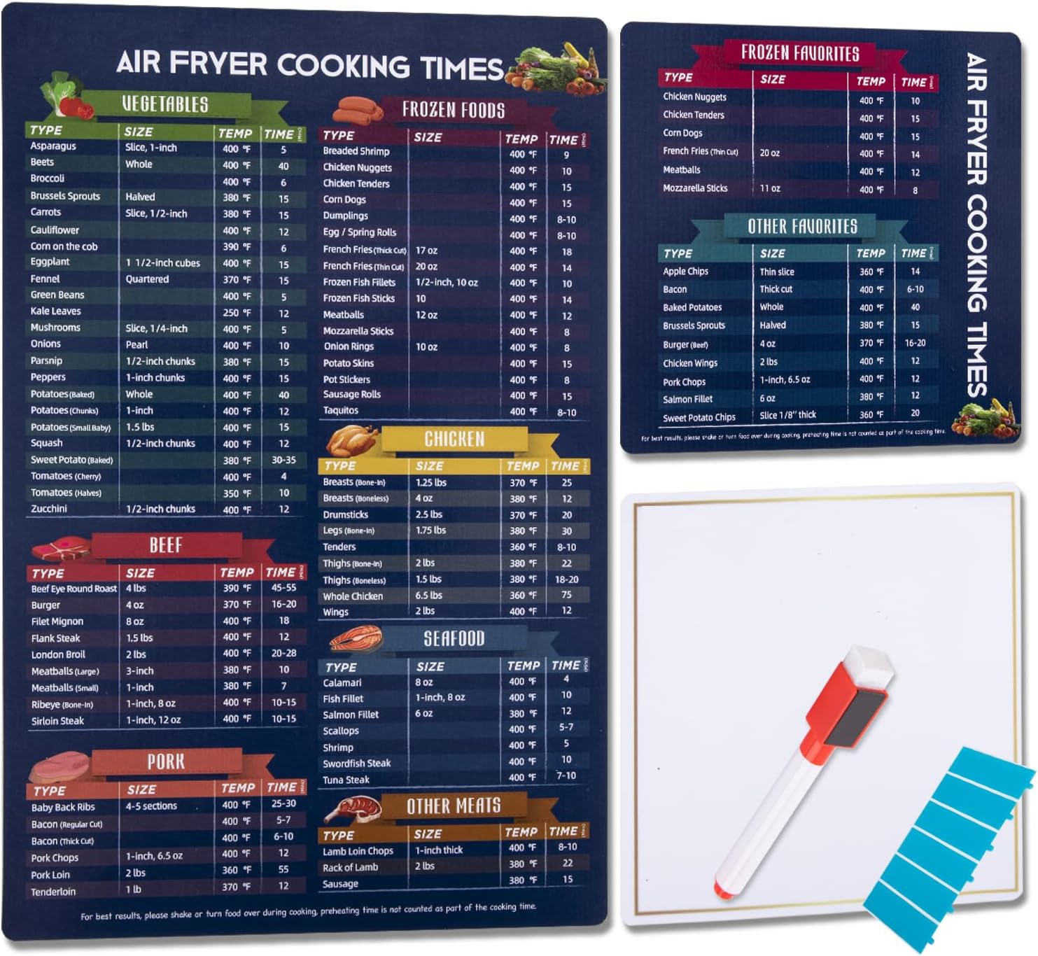 Easy Air Fryer Magnetic Cheat Sheet For Beginners and Expert Users, Air Fryer Cooking Time Magnet Sheet, Air Fryer Cooking Guide, Kitchen Gadgets,Air Fryer Accessories Easy Air Fryer Magnetic Cheat Sheet For Beginners and Expert Users, Air Fryer Cooking Time Magnet Sheet, Air Fryer Cooking Guide, Kitchen Gadgets,Air Fryer Accessories