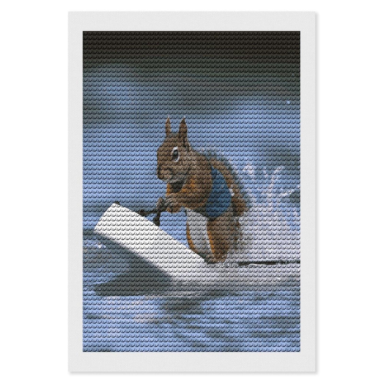 LDGSUPH Water Skiing Squirrel Diamond Painting Kits for Adults Paint with Diamond Pictures Art DIY Full Drill Diamond Dots Painting Personalized Diamond Photo for Home Wall Decor Gift 8"x12"