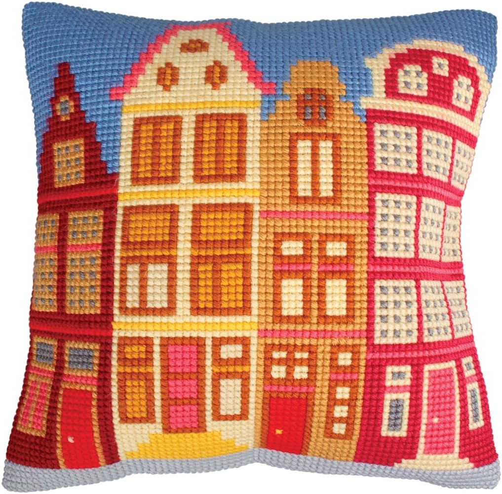 Duftin 5225 City # 3 Large Holes Cotton Cushion Set Multi-Coloured 45 x 50 x 0.1 cm