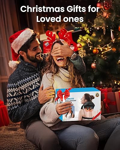 Miniatura 3 de COMFIER Masajeador de cuello inalámbrico con calor, masajeador de cuello y hombros 4D de tejido profundo, almohada masajeadora de cuello Shiatsu, 2