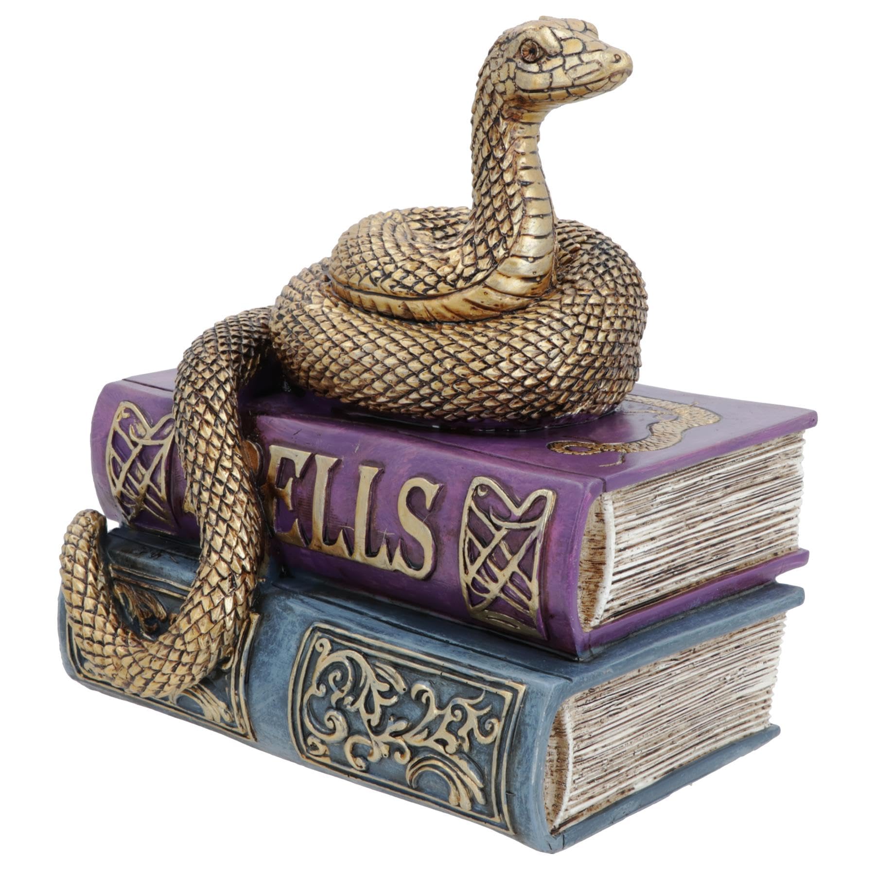 AB Tools Snake On Spell Books Sculpture Ornament Statue Resin Halloween Decoration