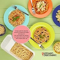 Vista 4 de Cocina de pasta para microondas, sin espera, sin ensuciar, sin pegar, cocina para pasta para microondas con tapa colador, lista en tan solo 10