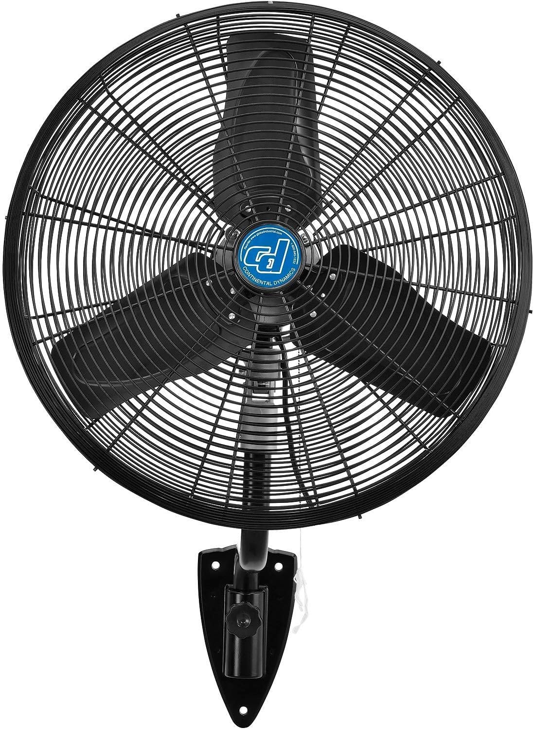 Continental Dynamics 24" Diameter Premium Wall Mount Fan with Totally Enclosed Air Over Motor, 2 Speed, 9400 CFM, 120V, 1/2 HP, Black, Indoor Industrial Fan
