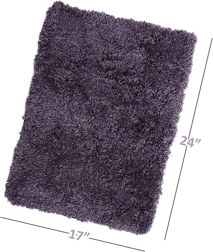 Miniatura 2 de Clara Clark Tapete de baño peludo con respaldo antideslizante de goma Tapete de baño súper suave