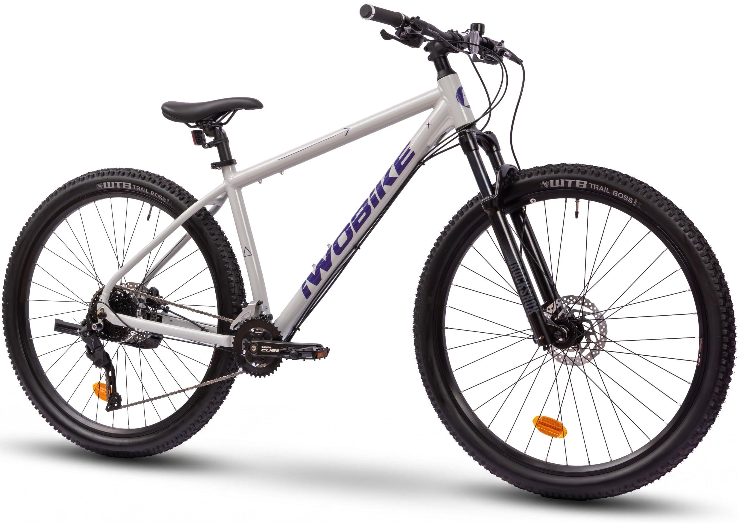 Rower Górski MTB 29", Szary z Fioletowymi Akcentami, Męski, 18-Biegowy