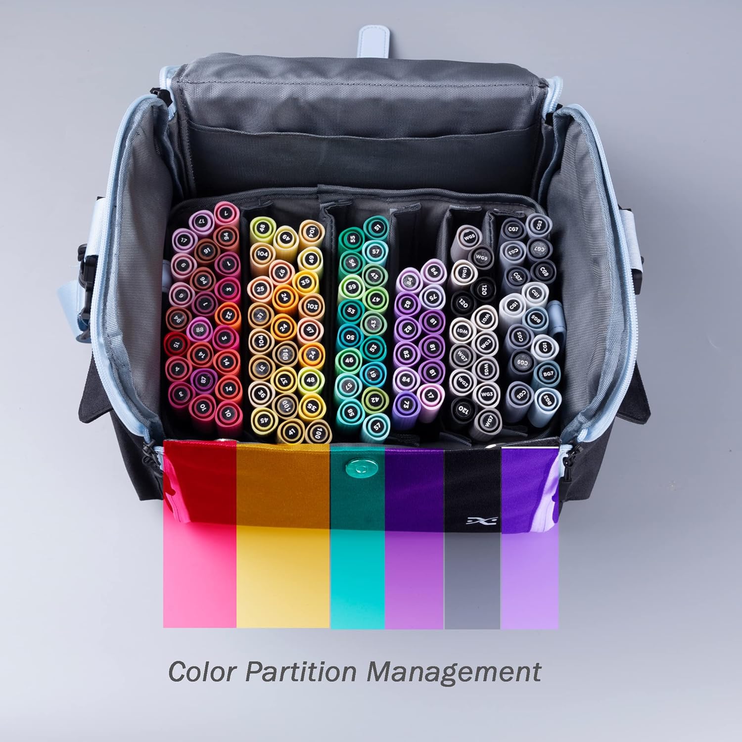 Togood Crossbody Handbag for Marker Pens, Up to 150 PCS (Black)