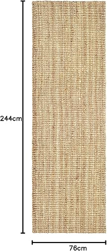Vista 103 de SAFAVIEH Colección Natural Fiber NF447A - Tapete de pasillo, yute texturizado grueso tejido a mano de 0.75 pulgadas de grosor, ideal para zonas