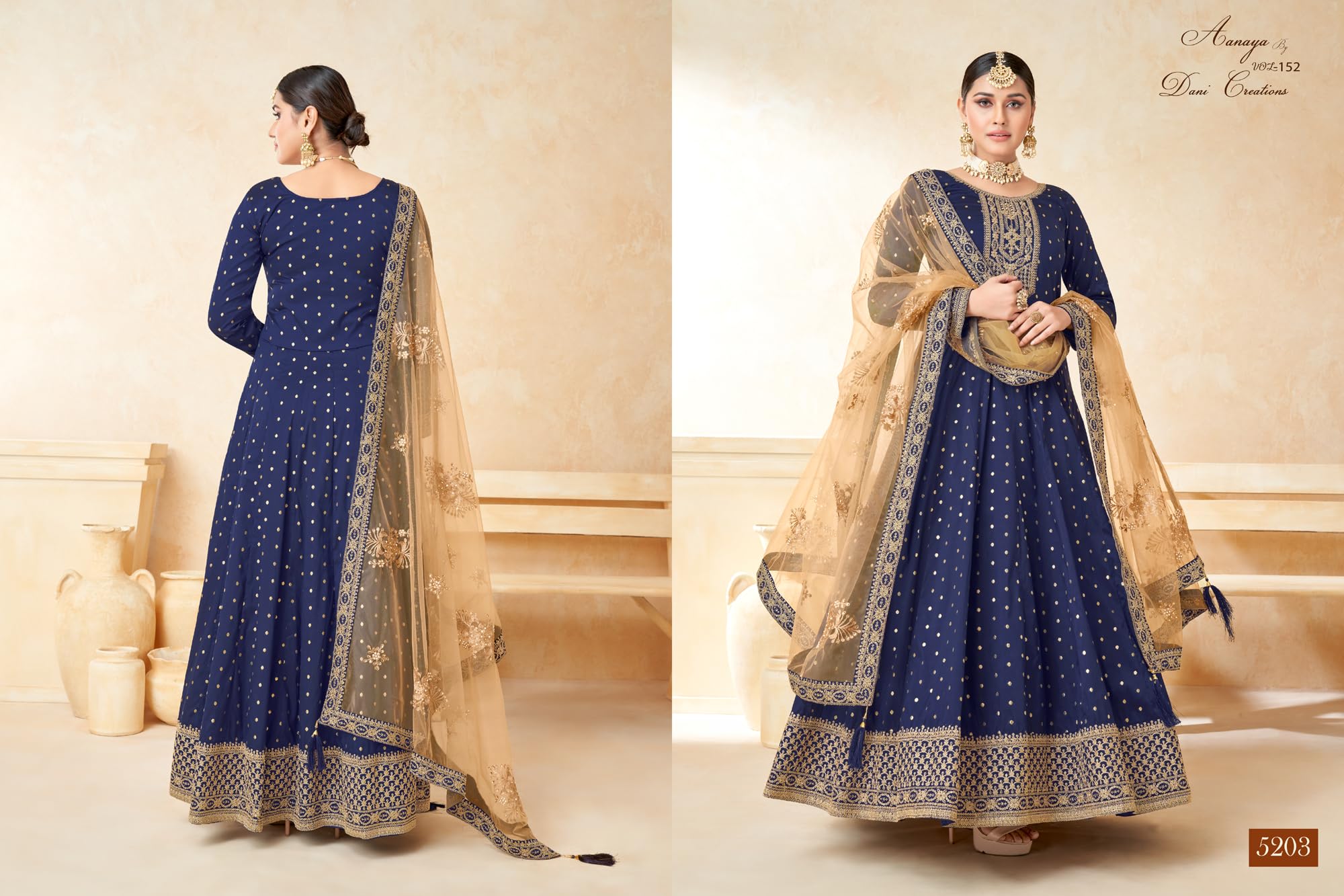 Tafeta Butti haftowana designerska suknia Anarkali z siateczką Dupatta dla kobiet, na ślub, uroczystą imprezę