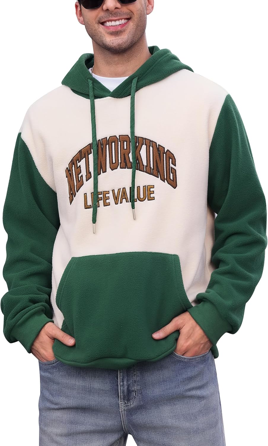 ODIZLI Designer Hoodies For Men Logo Colorblock Hoodie Fashion Casual Sweatshirt Long Sleeve Drawstring Pullover With Pocket