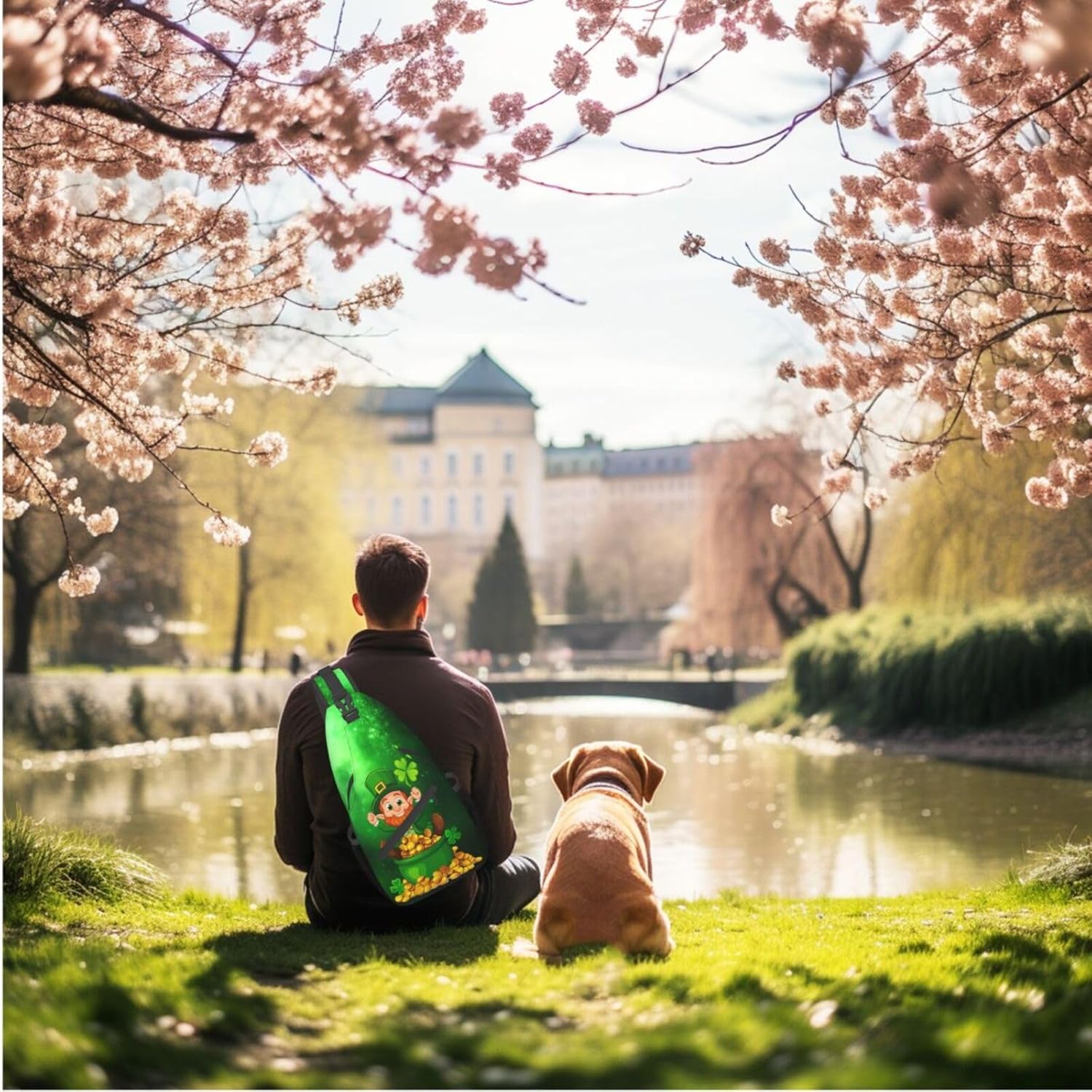 St Patrick's Day Sling Bag Crossbody Bags Clovers for Travel Running and Hiking for Men Women Gold Coin Elf 1 - Image 5