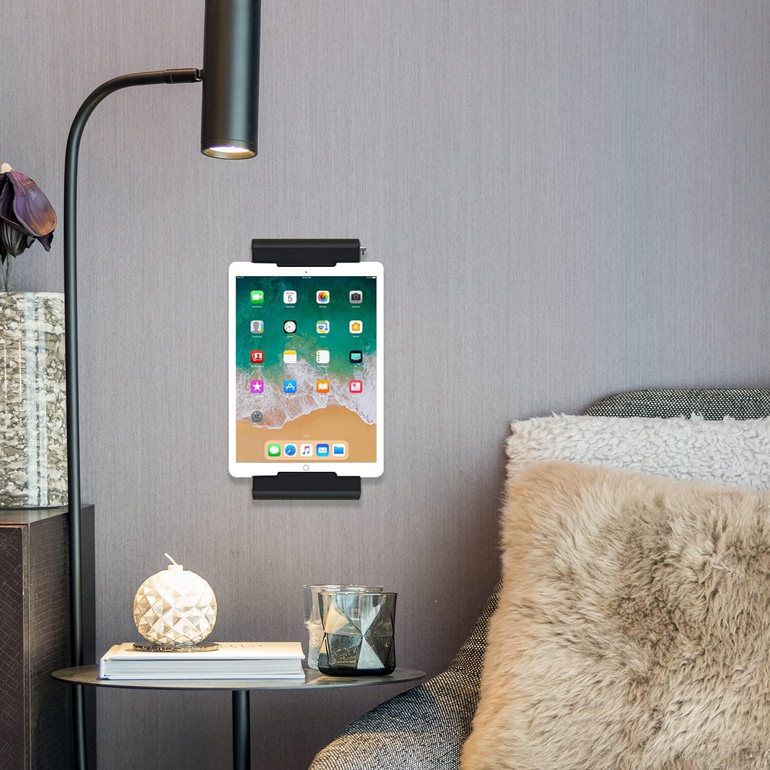 TFY Universal Self Adhesive Wall Mount Holder for Tablets,e-Readers and Smartphones,4.5-12.9 inch Devices,Compatible with iPad Pro,Air,Mini,Huawei,Galaxy (Black) - Image 5