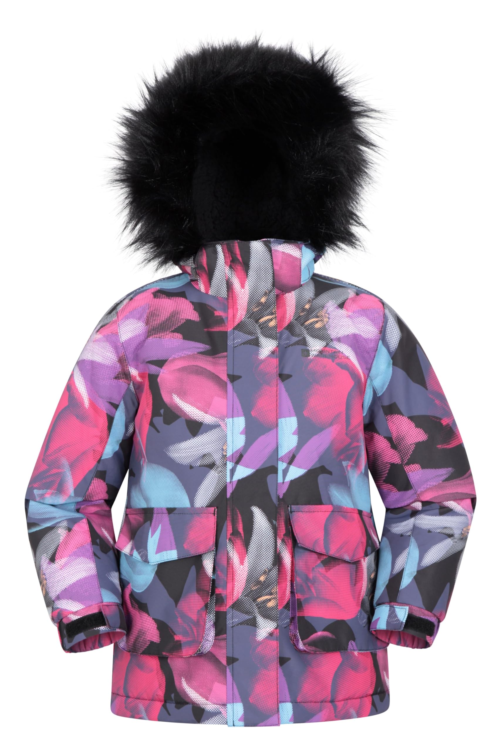 Mountain Warehouse Boys Orchid Garden Ranger Printed Kids Water Resistant Jacket - Elasticated Cuffs & Hem Adjustable Hood, & Girls - Best For Autumn, Winter, Outdoors & Hiking Kids Size 3-4 Years