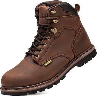 Work Boots for Men Waterproof Comfortable Anti-Fatigue Soft Toe Working Shoes Slip Resistant Construction Safety Work Boots