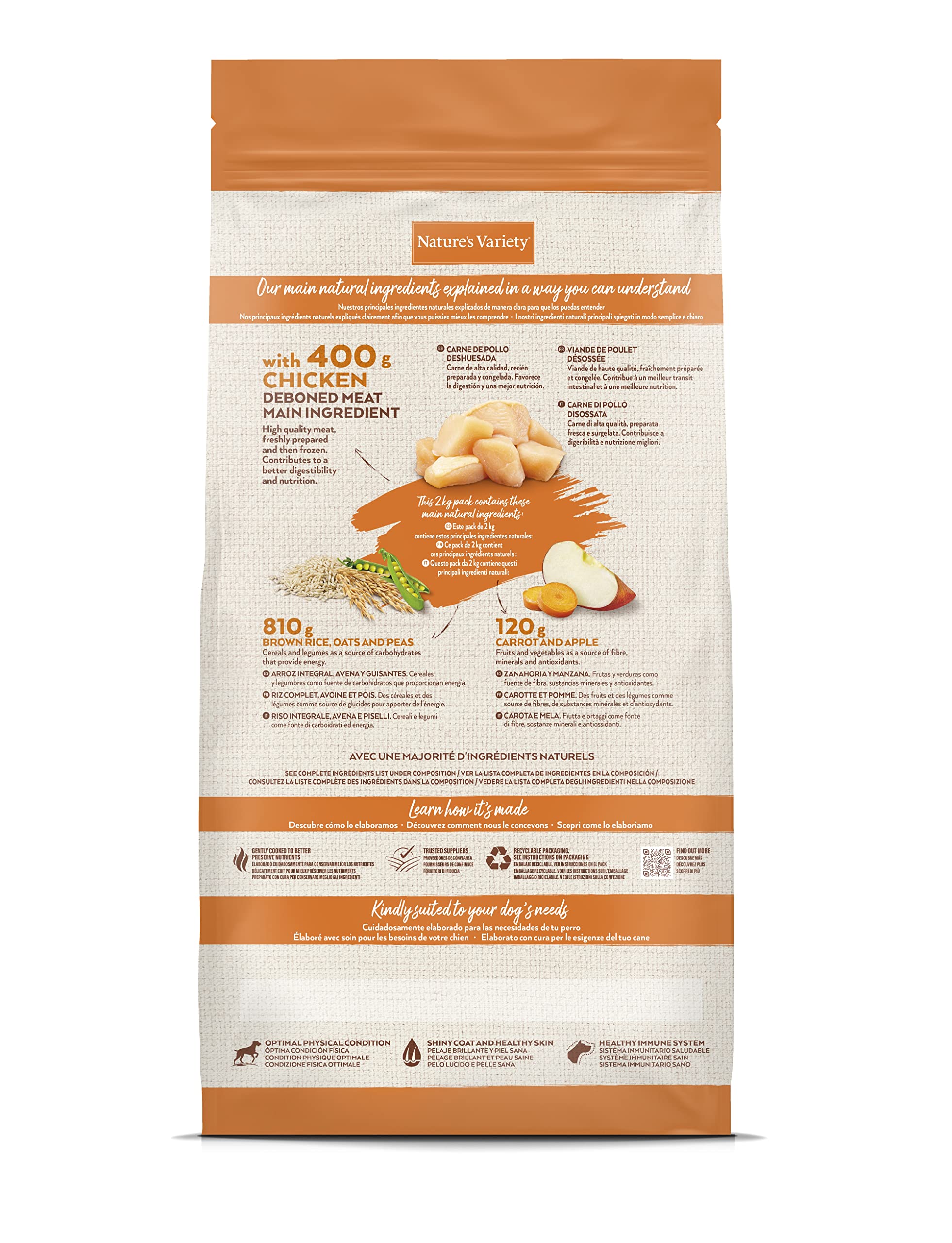 Nature's Variety Original - Croquettes pour Chiens Adultes de Moyenne et Grande Race avec du Poulet déssossé - 2kg