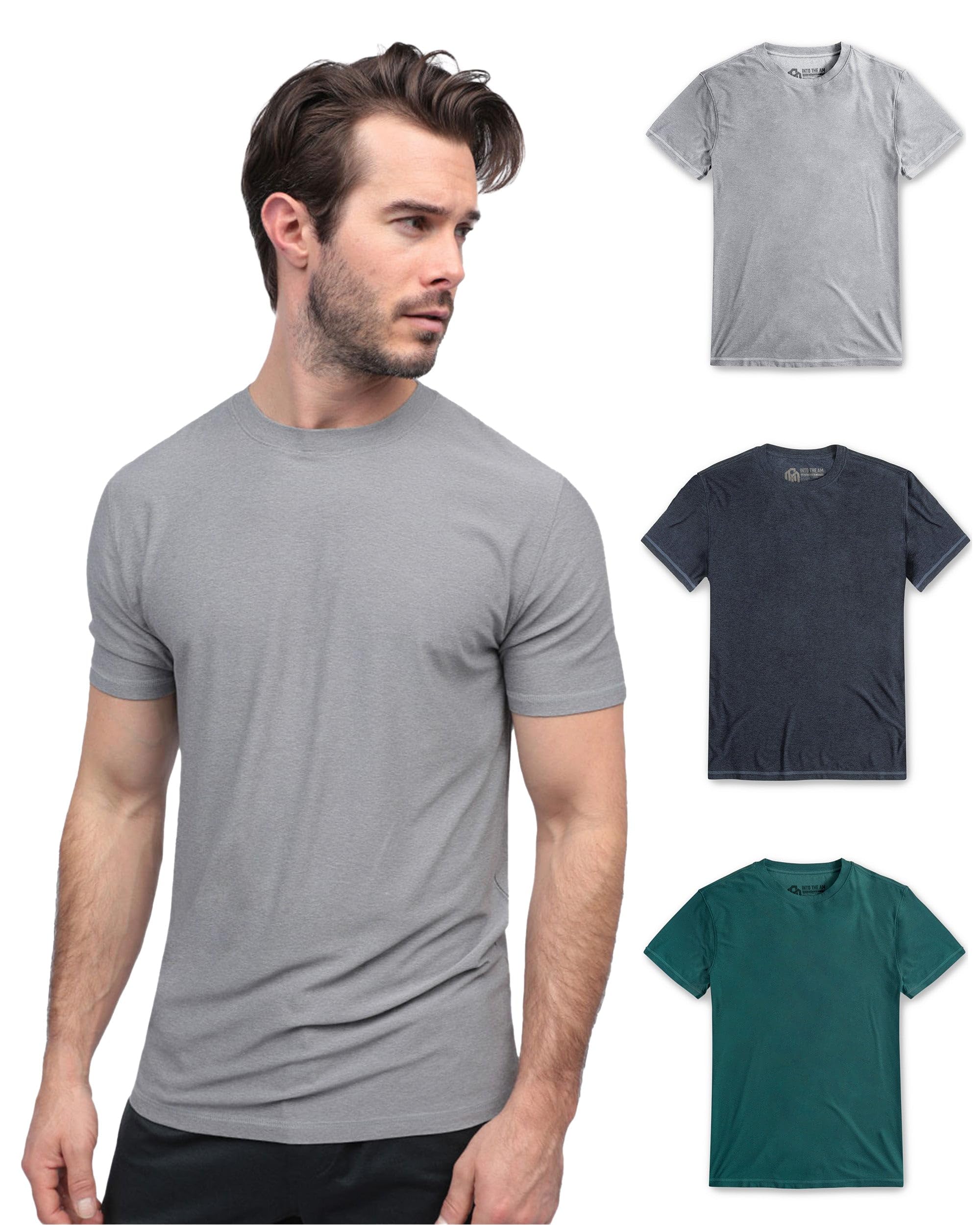 INTO THE AM Workout-Shirts für Herren – ultraleicht, kurzärmelig, athletisch, Fitnessstudio, Laufen, S – 4XL