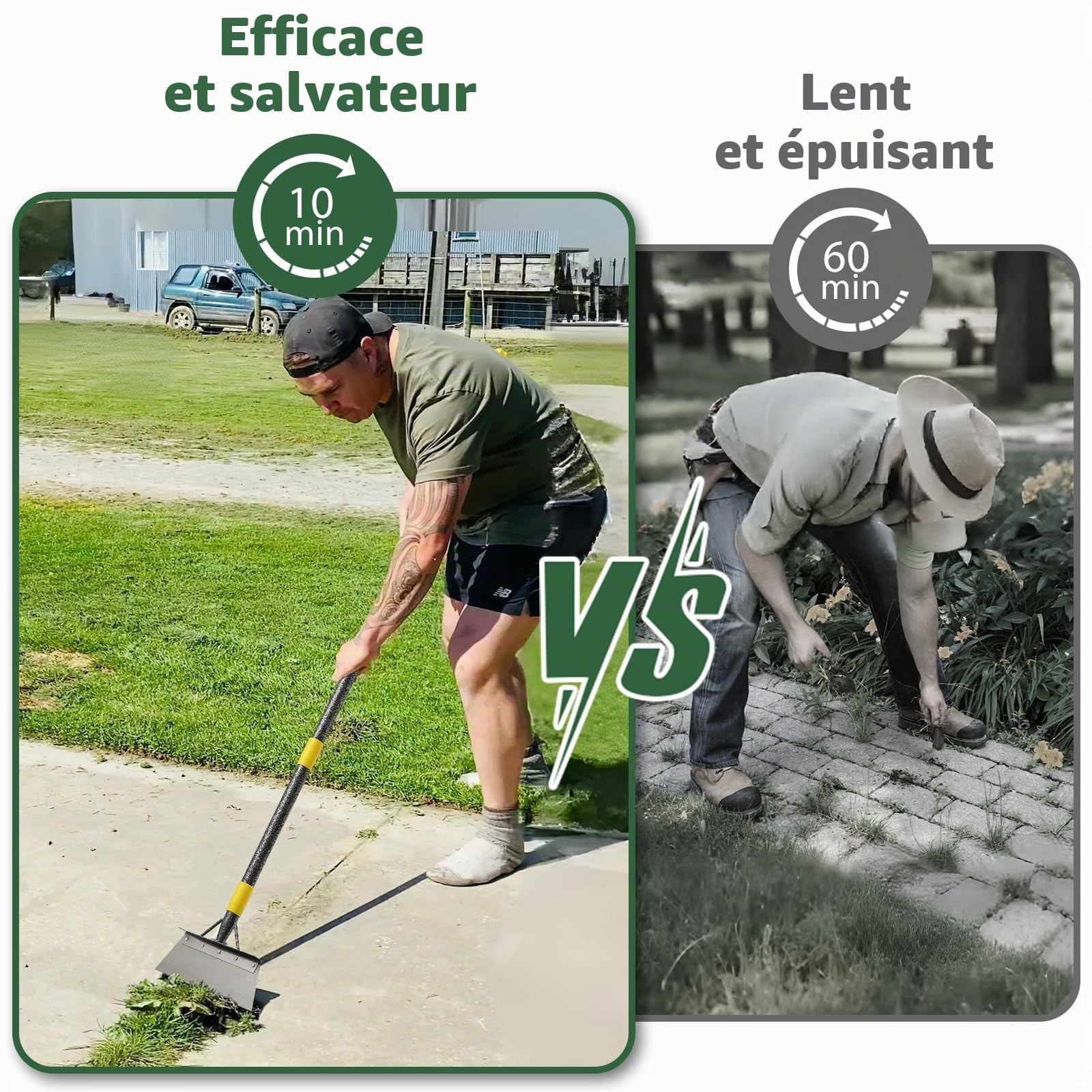 Pelle Jardinage, Outillage de Jardin Pelle de Nettoyage Multifonctionnelle de 200 cm avec Poignée d'extension en Acier Inoxydable, Grattoir à Percussion, pour Espace Extérieur, Maison, Ferme