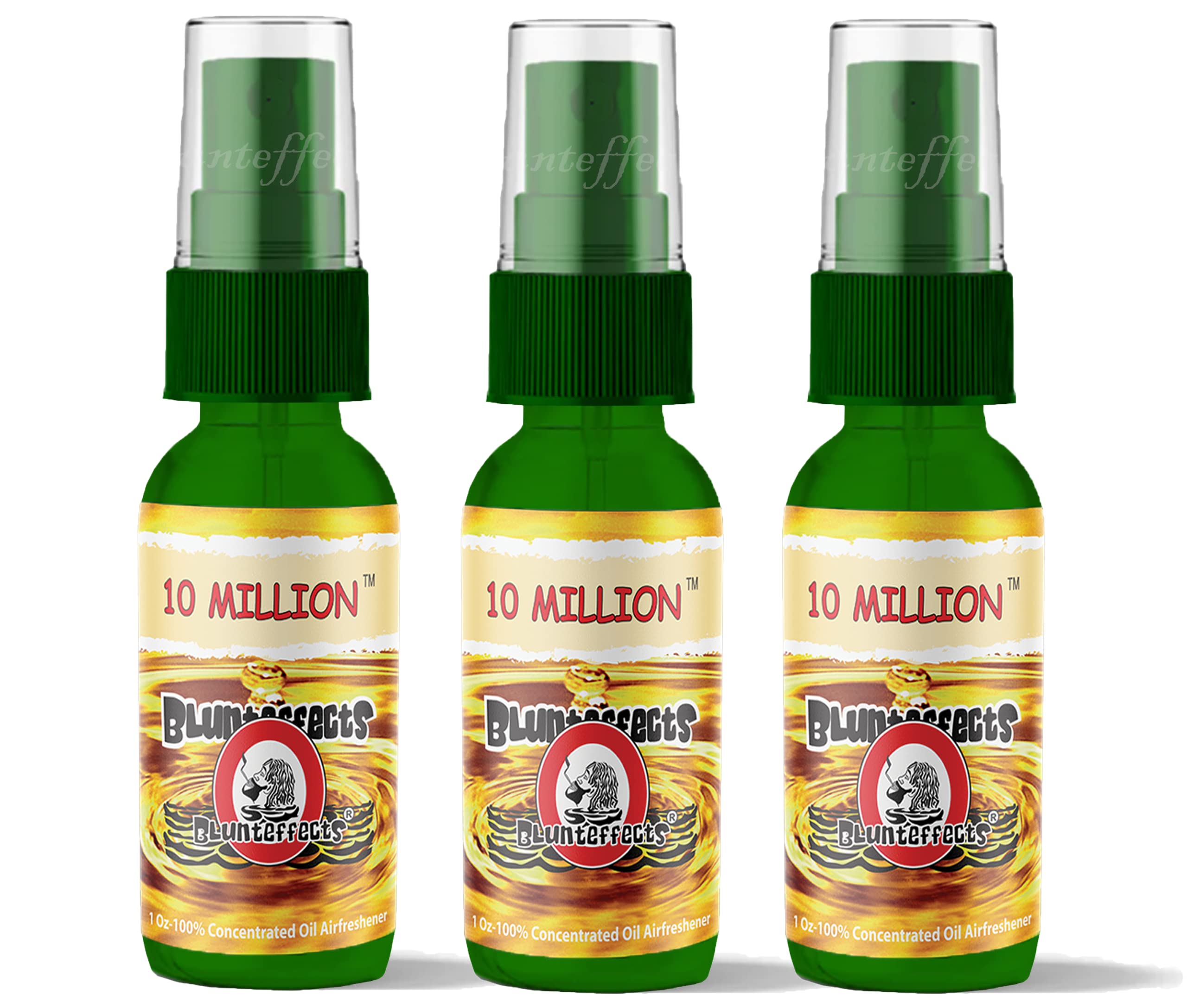 Blunteffects Blunt Effects 100% concentrated Air Freshener Car/Home Oder Neutralizing Spray (3 Pack) [Choose The Scent] (10 Million)