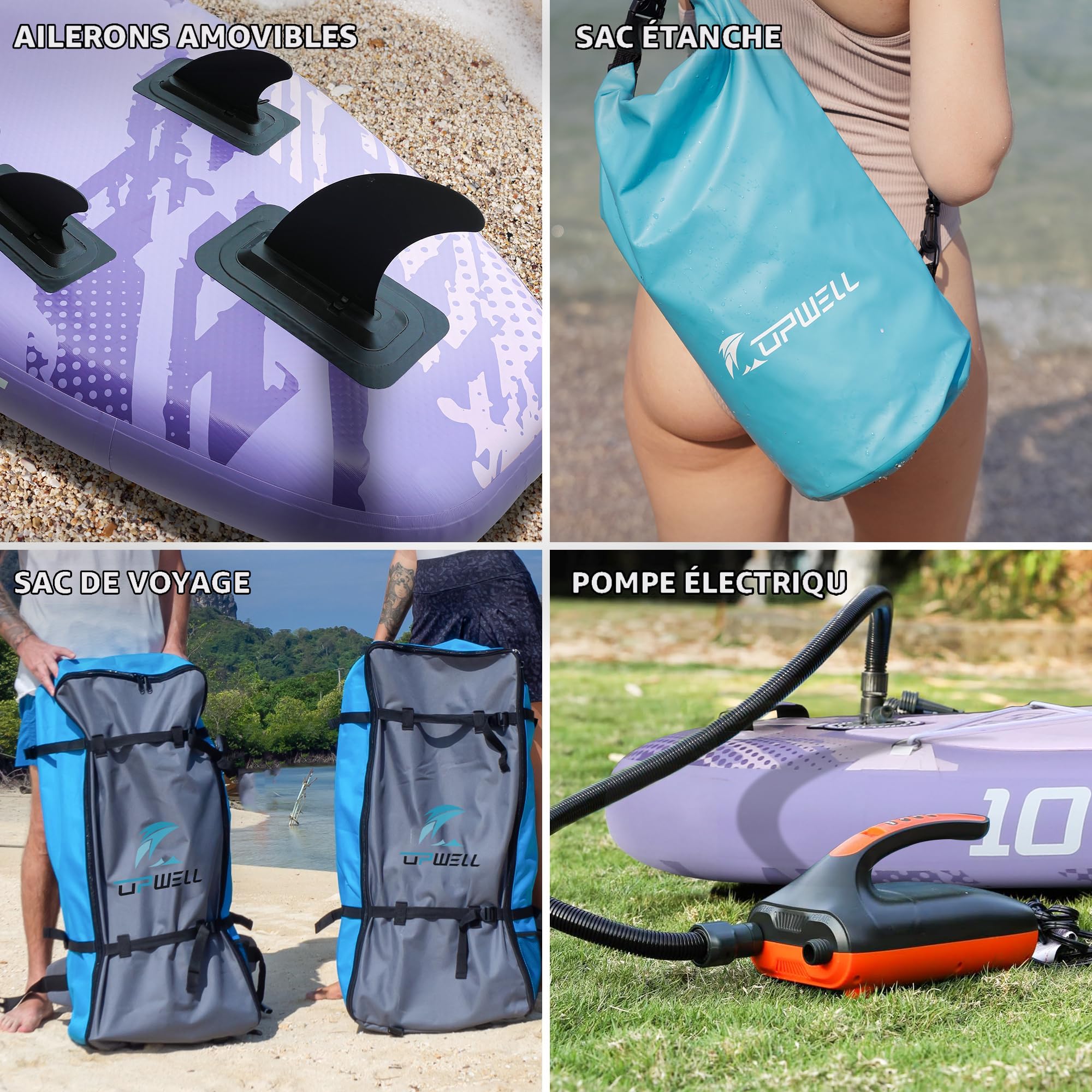 Sac à Dos Gonflable Planche Pagaie 105L Sac à Dos Paddle Gonflable Umifica 105L - Transport Planche 320/380/420 Sac Sport Nautique