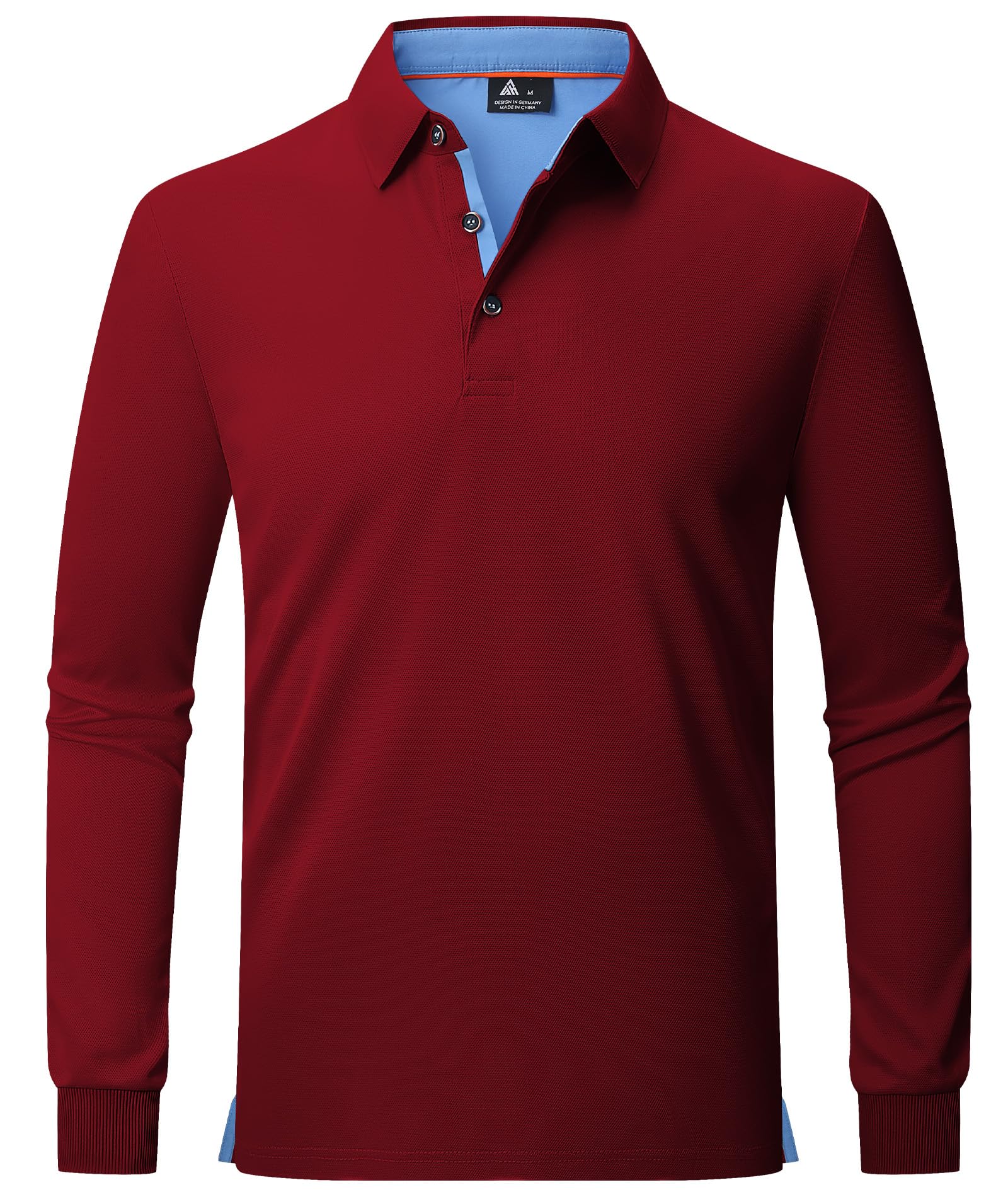 JACKETOWN Polo Uomo Maniche Lunghe Polo da Golf Tennis Casual T Shirt Traspirante Primavera Autunno Camicie per la Pesca Escursionismo