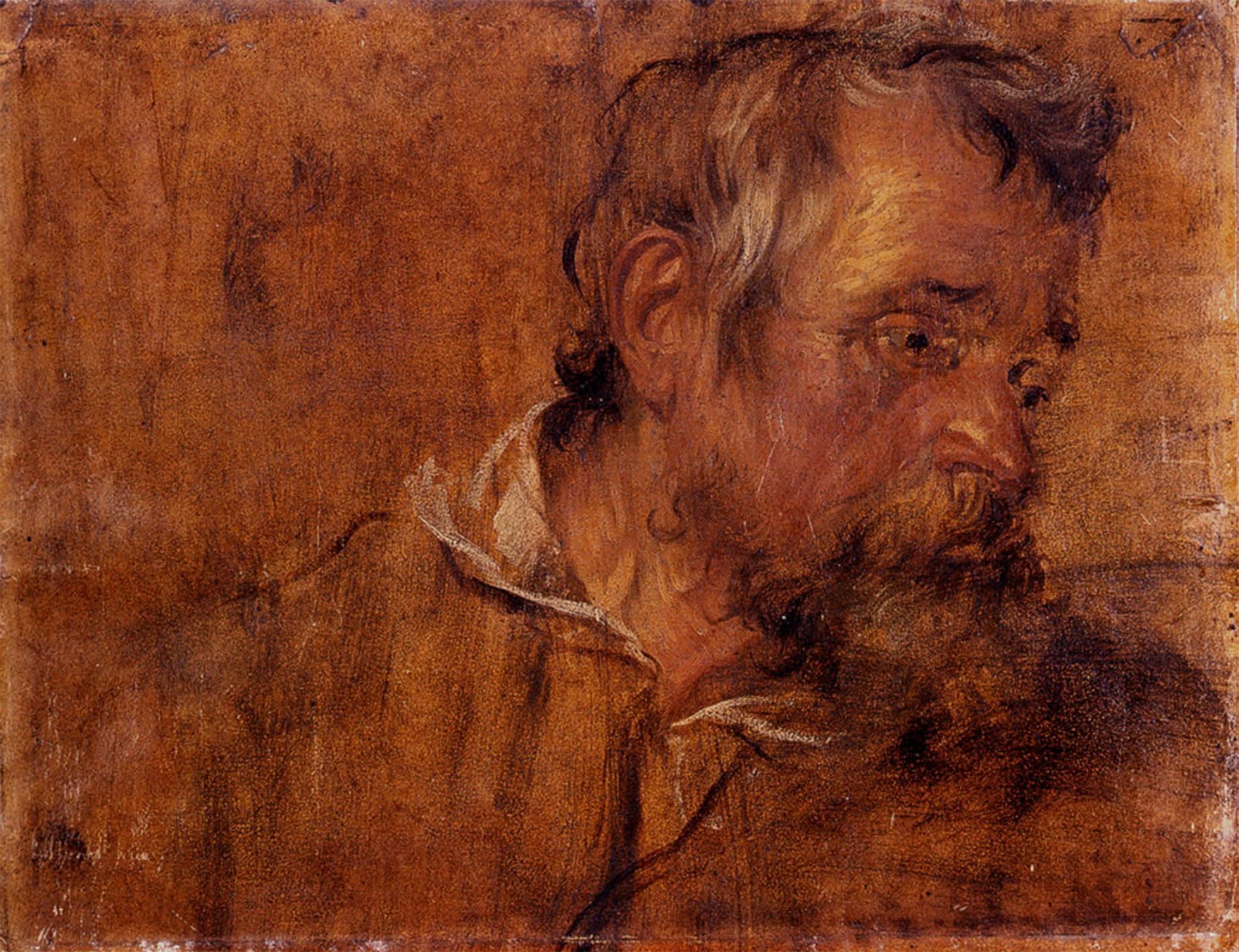 ARTXLXXBN Famous Painting Art Wall Decor Abstract Art Picture Prof ile Study of A Bearded Old Man Sir Antony van Dyck Animal Pictures for Home Decor 60x90cm