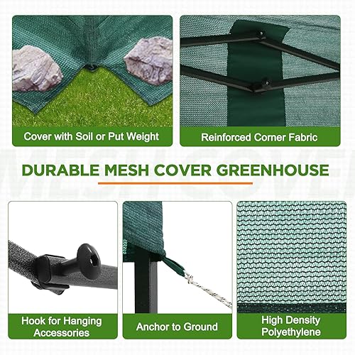 Miniatura 3 de EAGLE PEAK Cubierta de tela para invernadero de 8 x 6 pulgadas, plegable, portátil, para jardinería, con cubierta de malla, puerta de entrada