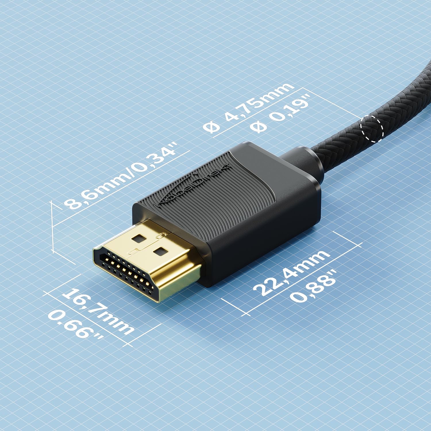 KabelDirekt – Kabel HDMI-8 4K/2.1K – 1,5m – cienki Ultra-Slim, pokryty plecionką FlexMesh (8K@60Hz, 48Gbit/s, najnowszy standard, kabel do gier dla PC/PS5/Xbox, monitor/TV/projektor, czarny)