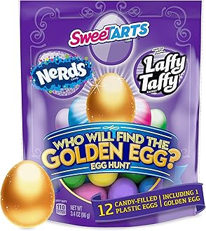 Wonka Egg Hunt with a Golden Egg, Candy-filled Easter Egg, 3.4 Ounce (12 count)