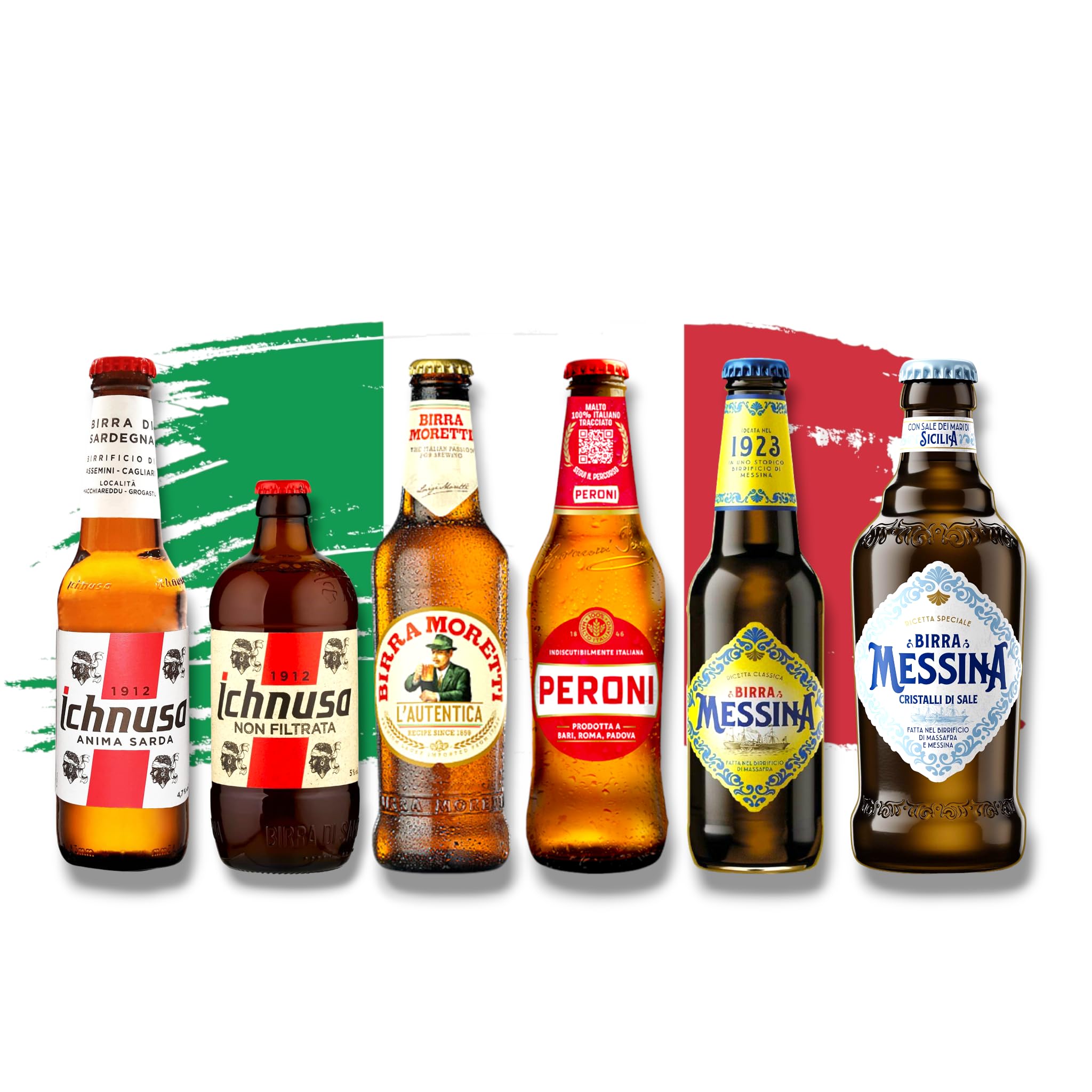Italien Mixpaket - Kleine Bier-Reise durch Italien mit Ichnusa, Birra Moretti, Peroni & Messina - Ideales Geschenkset (24 Flaschen)