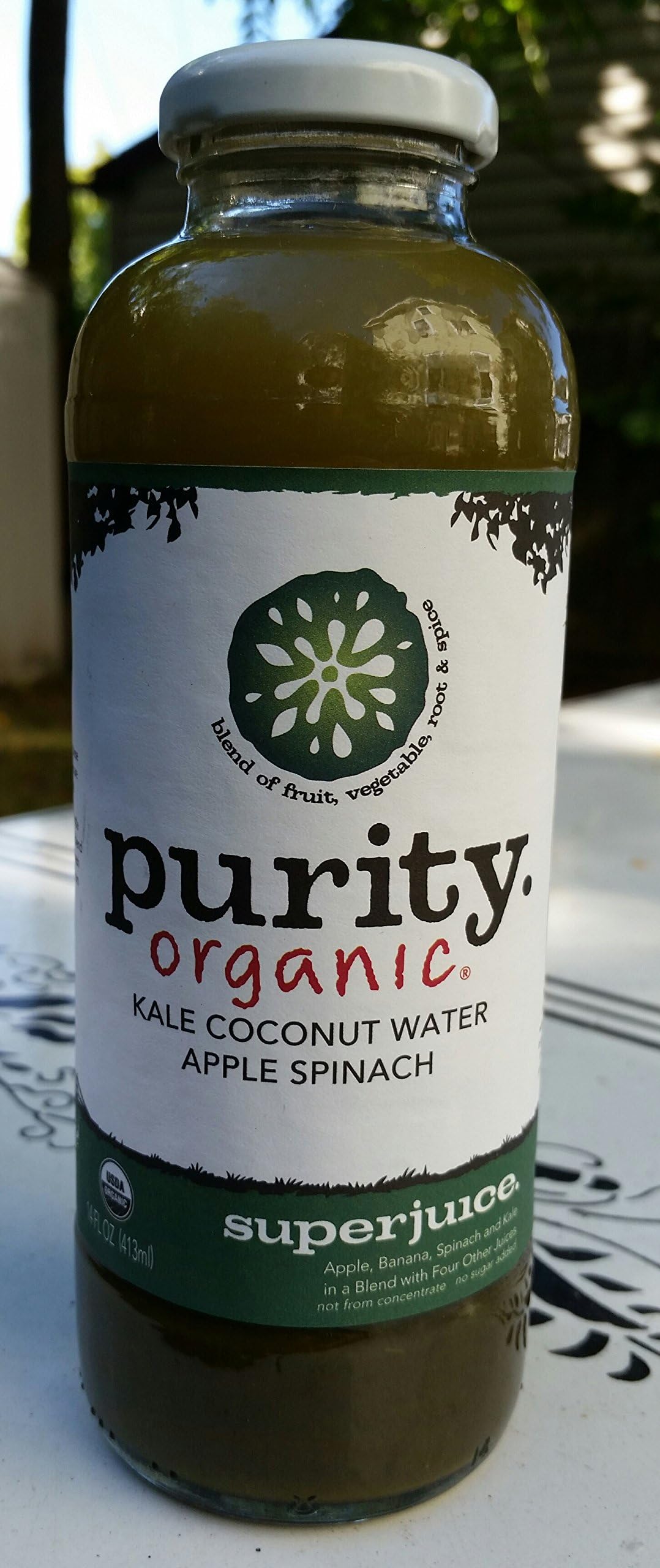 Purity Super Juice, Kale Coconut Water, Apple, Spinach 14 Oz (12 Pack)