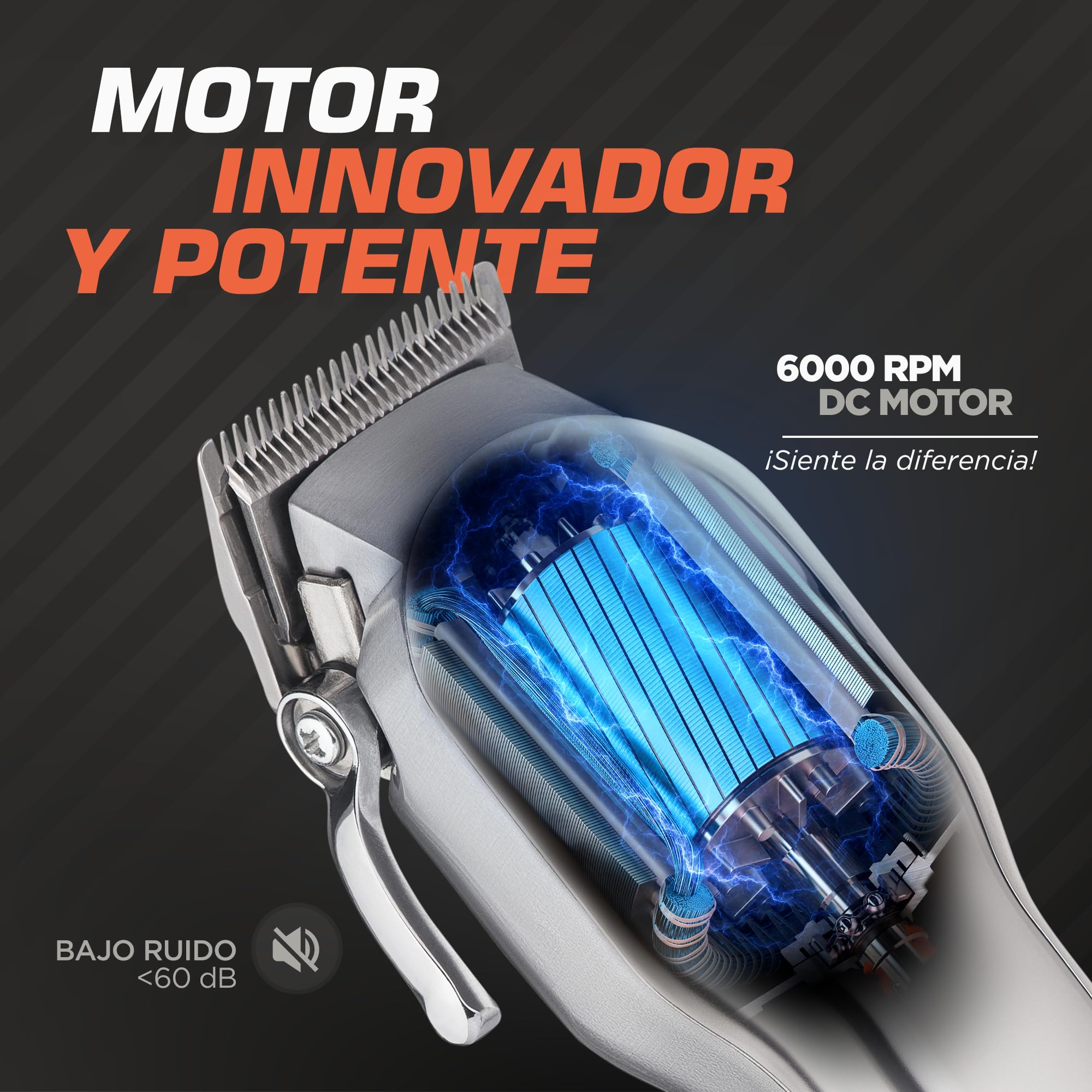 Fagaci Maquina de Cortar Pelo Hombre Profesional, Acero 440C Kit Barbero | Cortapelos inalámbrica de acero 440C con motor potente, 5 horas de batería, Incluye 8 guías, aceite, cepillo y cable USB