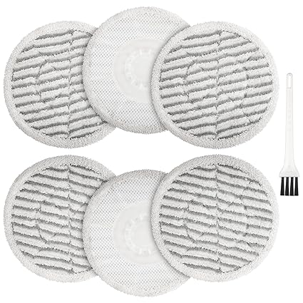 VCLENA Replacement Steam Mop Pads for Shark S7000AMZ S7001 Steam Mop, Steam & Scrub All-in-One Scrubbing and Sanitizing, Designed for Hard Floors (6 Pack)