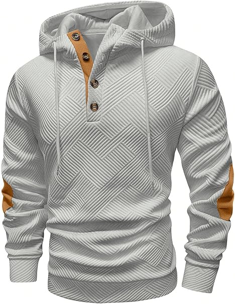 Vssjavun Mens Hooded Sweatshirt Casual Long Sleeve Drawstring Hoodie Pullover Sweatshirts
