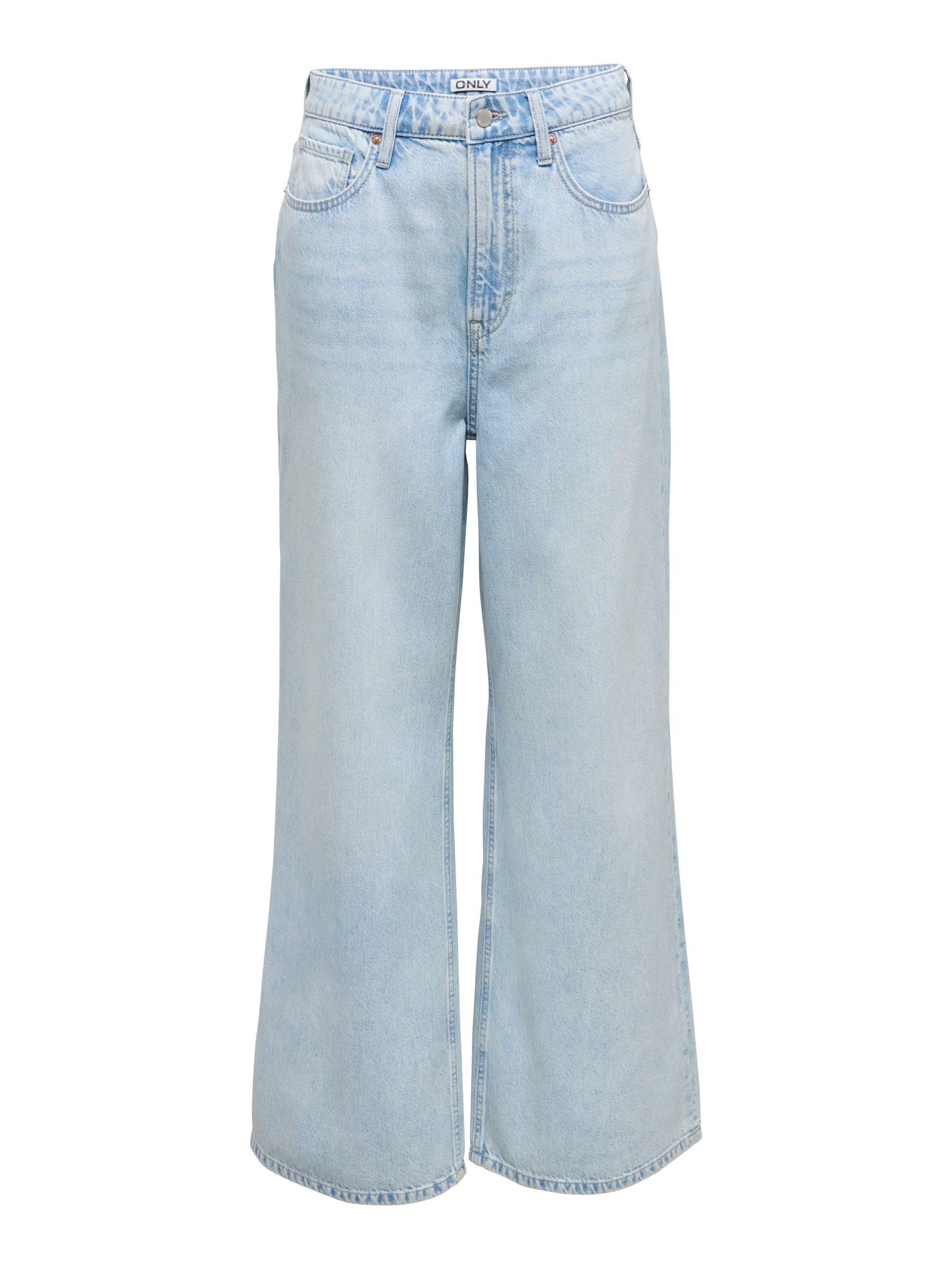 ONLY Female Jeans mit weitem Bein ONLSILKY Hohe Taille Weiter Beinschnitt Jeans