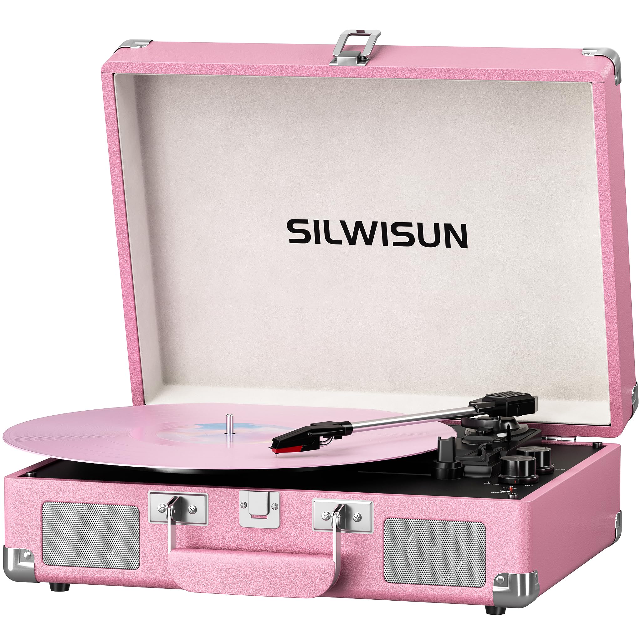 Vinyl Record Player With Speakers Vintage Bluetooth Turntable