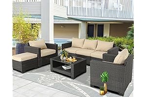 7 Pieces Outdoor Patio Furniture Conversation Set